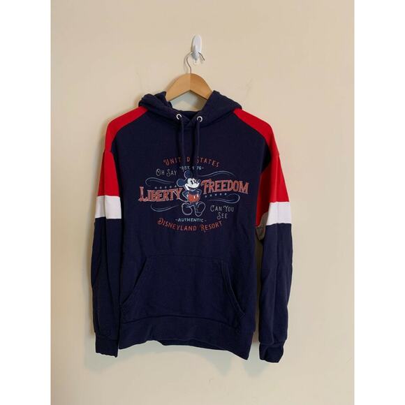 Disneyland Resort Hooded Sweatshirt Size Small Americana Liberty Freedom Navy - Picture 2 of 9